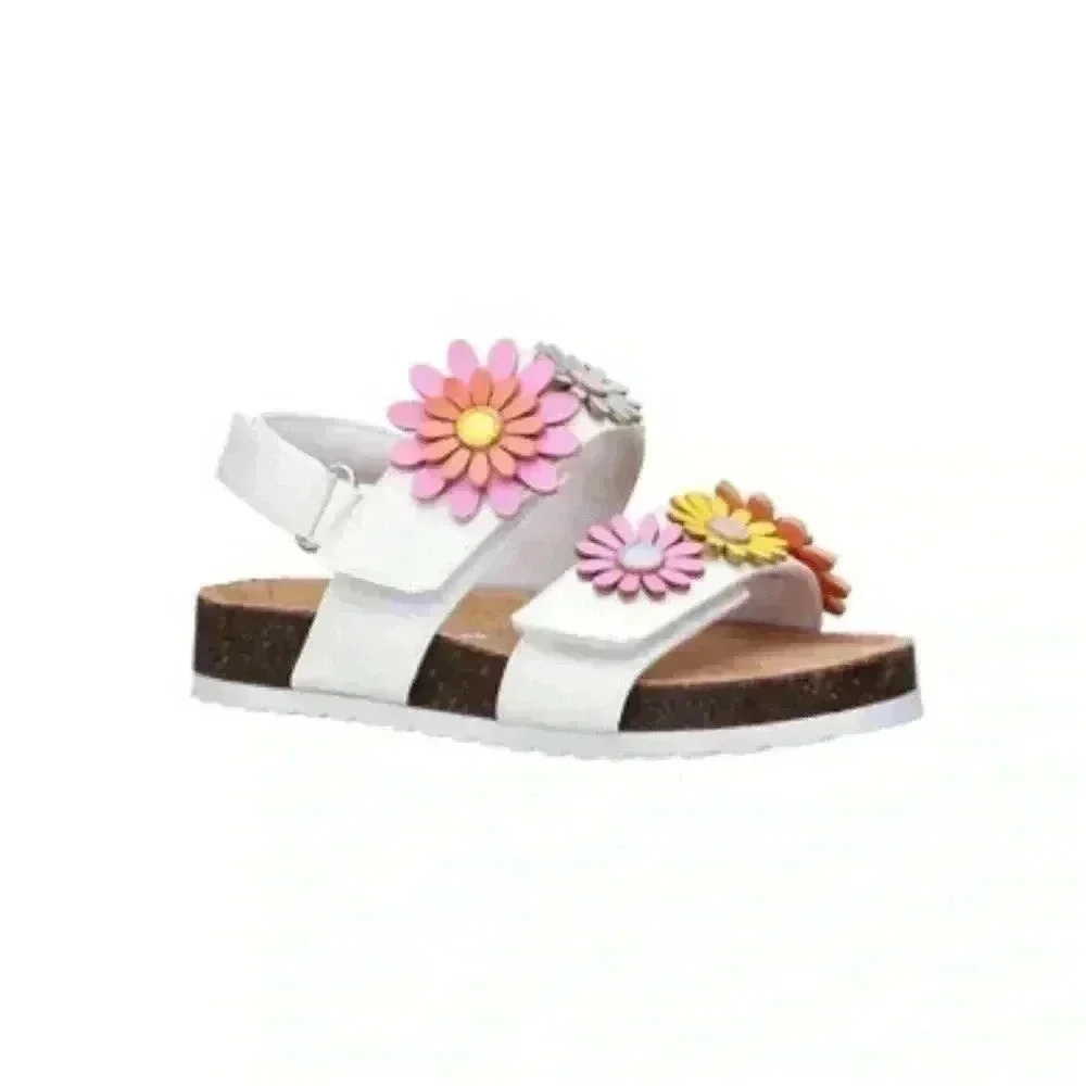 Nina girls Dalton Sandal in White Floral Size 7M like new used for pictures only